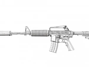 carabina m4a1 usada en batalla Modelo 3D
