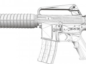 battle worn m4a1 carbine Modelo 3D