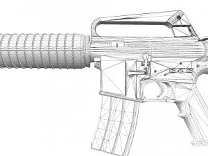 carabina m4a1 usada en batalla Modelo 3D