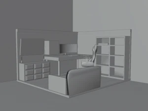 gaming room with lighting 3D Model