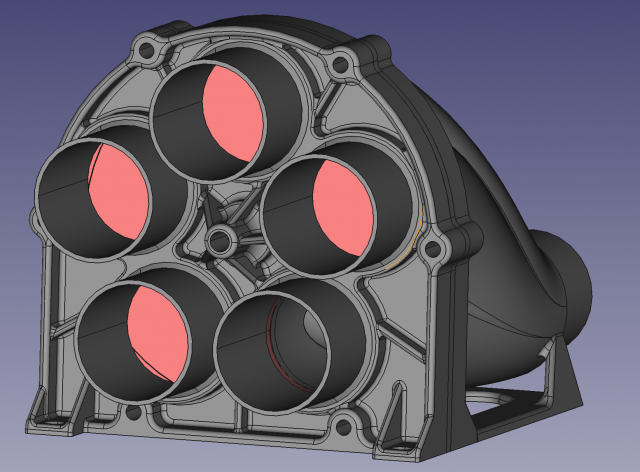 Blastgate DN50 - 5way 3D 打印模型 .c4d .max .obj .3ds .fbx .stl .blend 