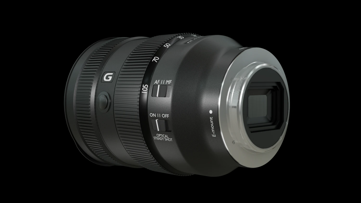 Об'єктив sony fe 24-105mm f4 g oss 3D Модель .c4d .max .obj .3ds .fbx .stl .blend 