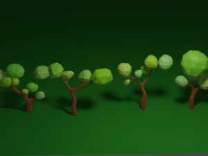 set of all season trees 3D Model