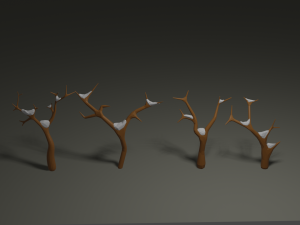 set of all season trees 3D 모델