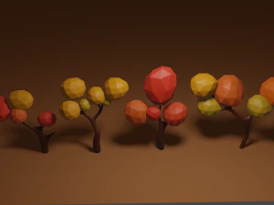 set of all season trees 3D Model