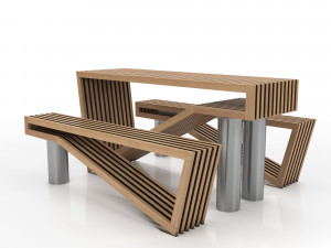 contemporary picnic table bench Modelo 3D