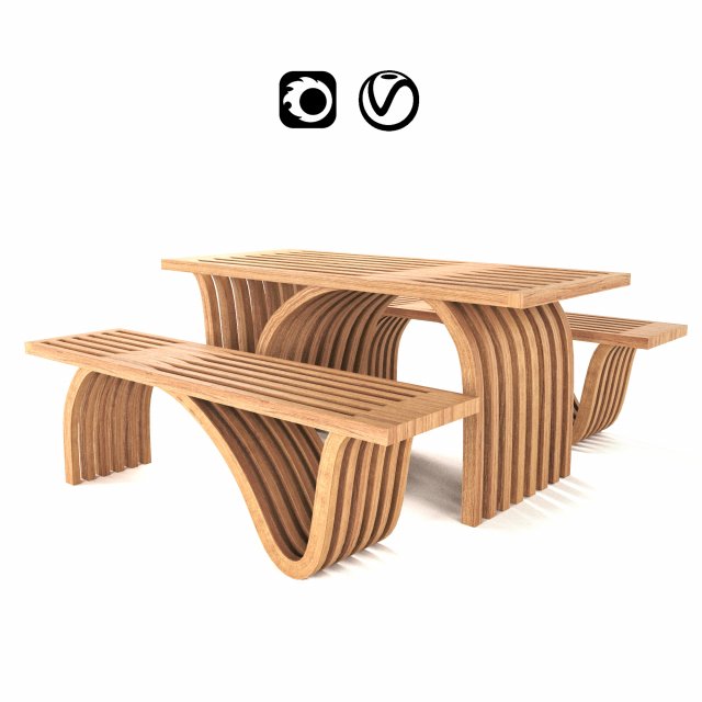 table bench 3D Модель .c4d .max .obj .3ds .fbx .stl .blend 