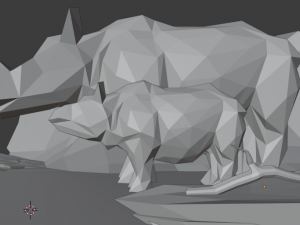 low poly rhino with baby 3D Model