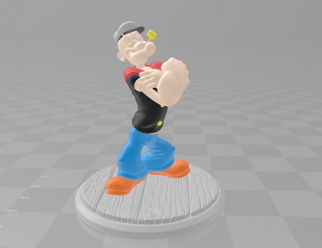 popeye 3D Baskı Modeli .c4d .max .obj .3ds .fbx .stl .blend 