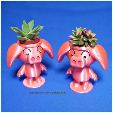 pig potted 3D 打印模型 .c4d .max .obj .3ds .fbx .stl .blend 