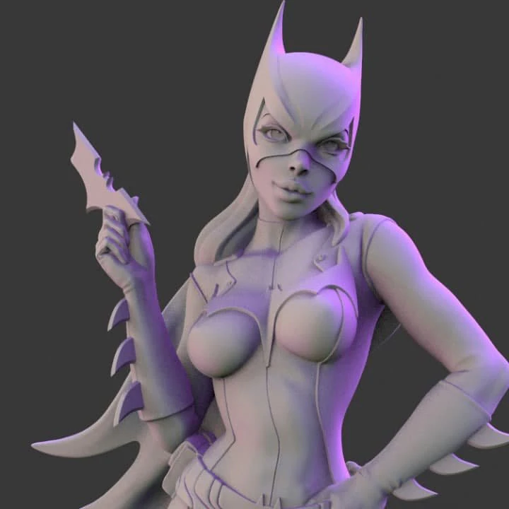 bat girl 3D Print Model .c4d .max .obj .3ds .fbx .stl .blend