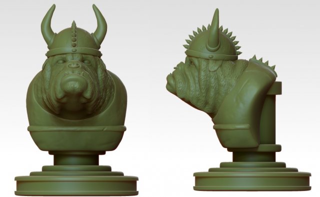 bulldog bust 3d printing model 3D 打印模型 .c4d .max .obj .3ds .fbx .stl .blend 
