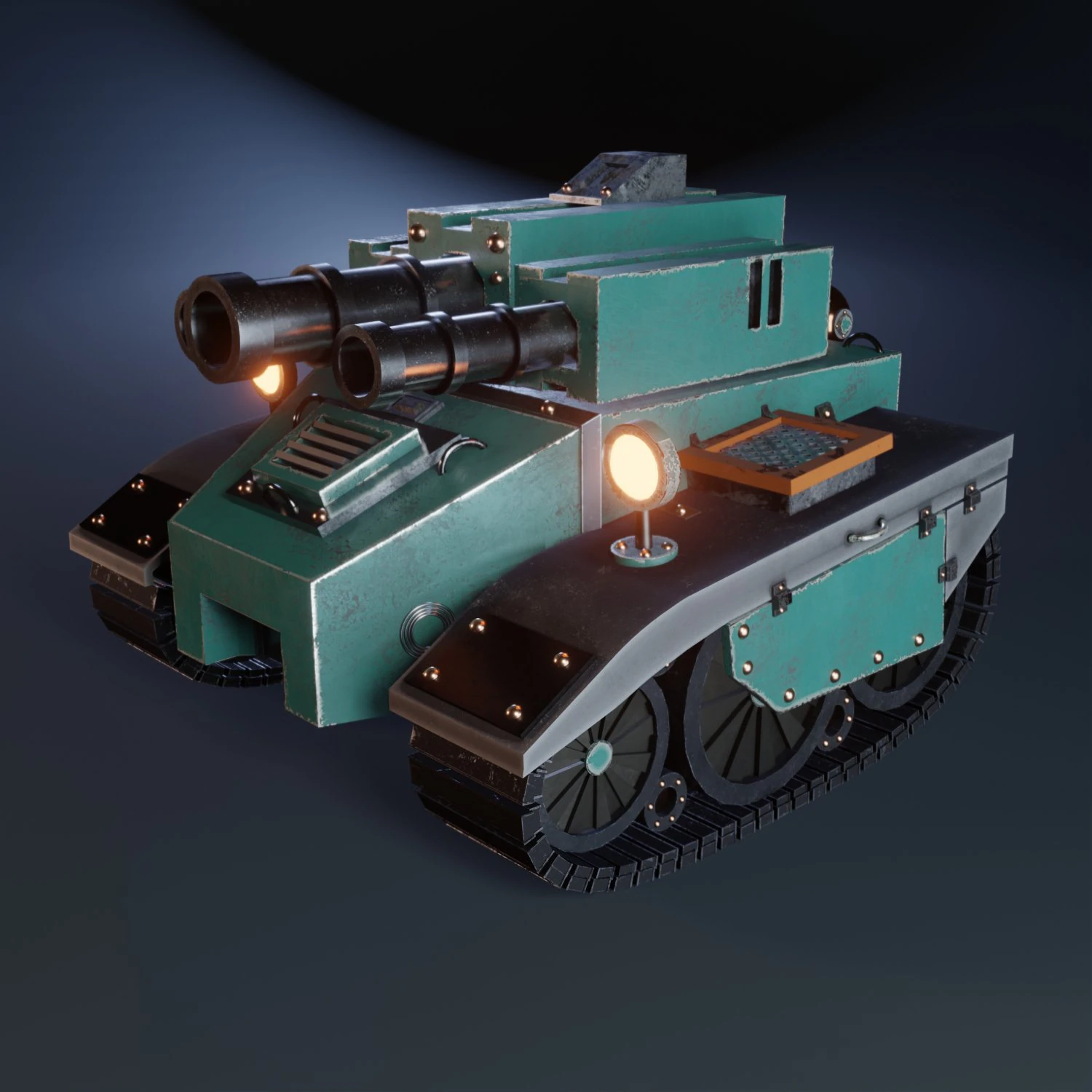 small tank 3D Model .c4d .max .obj .3ds .fbx .stl .blend 