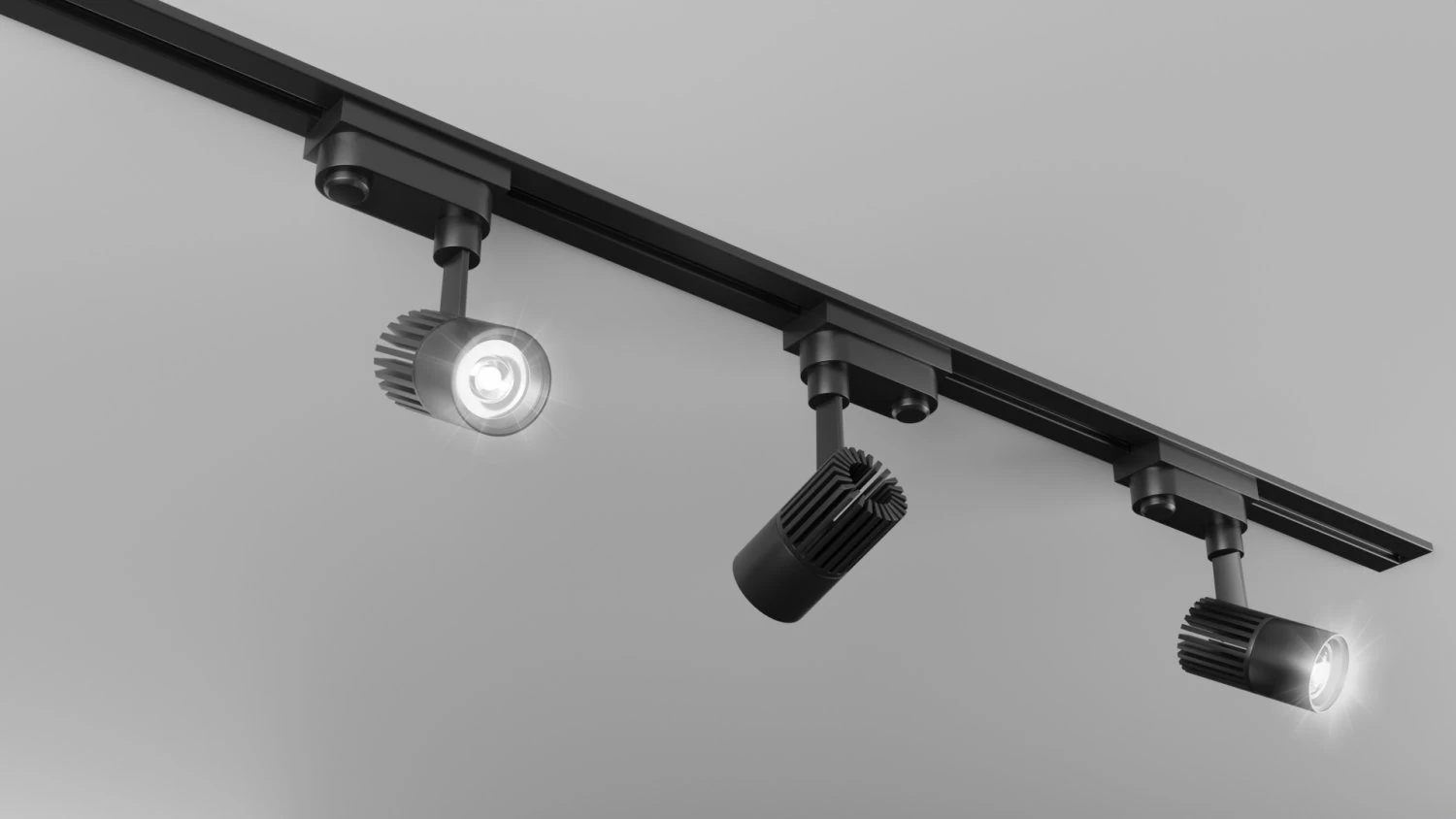 Black Ceiling Light 3D Model .c4d .max .obj .3ds .fbx .stl .blend 