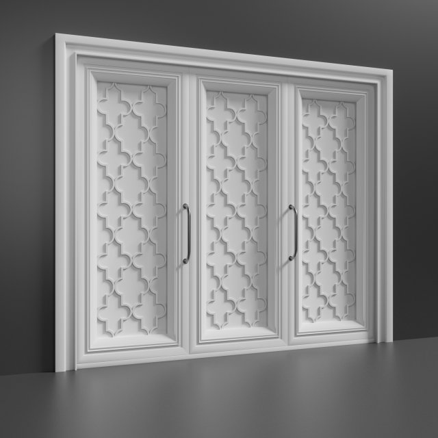 Decorative White Wardrobe 3D Модель .c4d .max .obj .3ds .fbx .stl .blend 