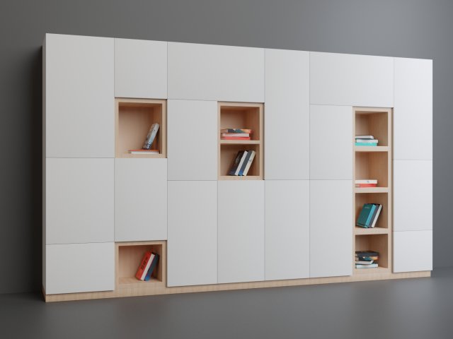 White Cupboard Model 3D .c4d .max .obj .3ds .fbx .stl .blend 