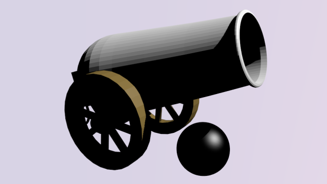 canhao Modelo 3D .c4d .max .obj .3ds .fbx .stl .blend 