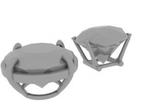 diamonds with 3 and 4 prong 3D Модель