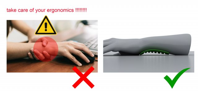 Ergonomic wrist support 3D Druckmodell .c4d .max .obj .3ds .fbx .stl .blend 