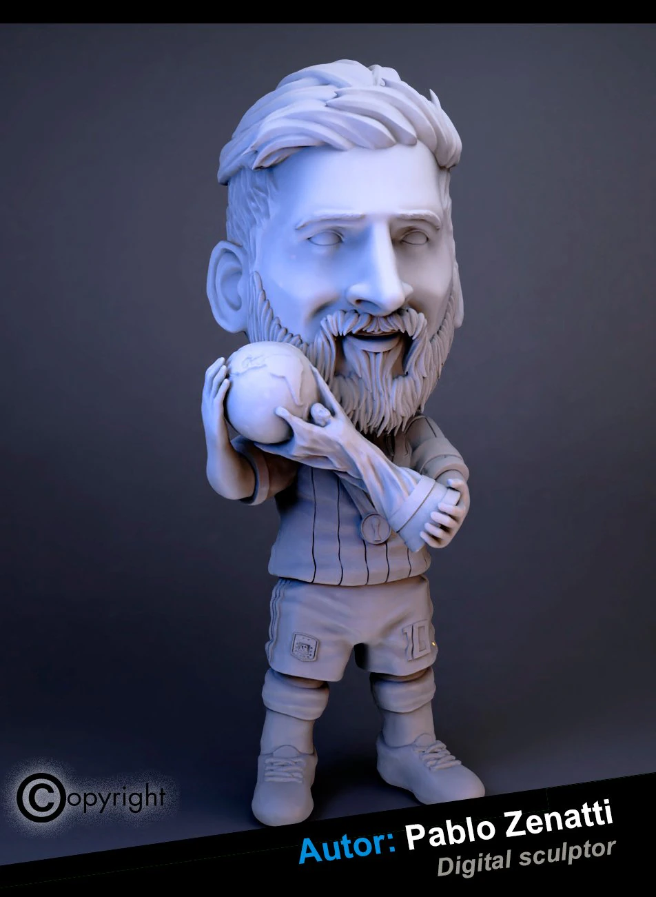2x1 Messi STL File Topo Gigio and World Cup 3D Print Model .c4d .max .obj .3ds .fbx .stl .blend 