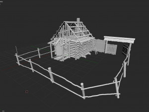 russian hut 3D मॉडल