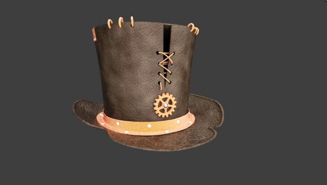 steampunk top hat 3D मॉडल .c4d .max .obj .3ds .fbx .stl .blend 