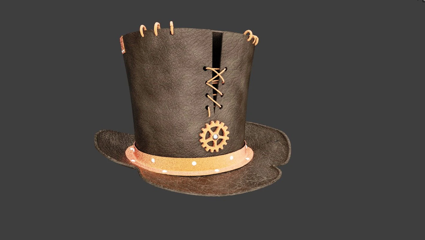 steampunk top hat 3D Model .c4d .max .obj .3ds .fbx .stl .blend