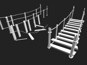 bridge and destroyed bridge 3D 模型