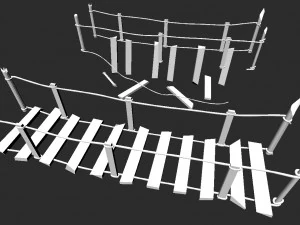 bridge and destroyed bridge 3D Model