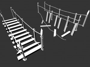 bridge and destroyed bridge 3D Model