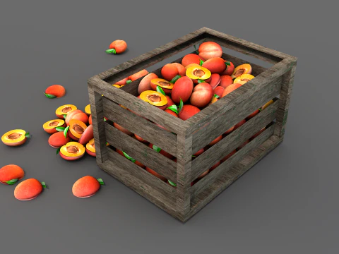 Fruta pessego vermelho 3D Model