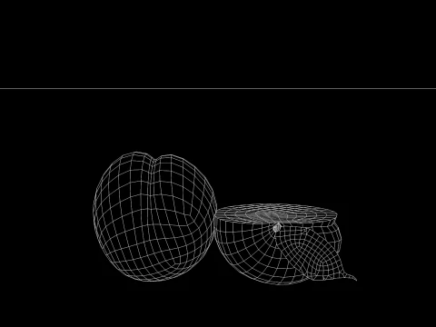 Fruta pessego vermelho 3D Model