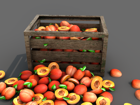 Fruta pessego vermelho 3D Модель