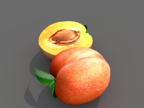 Fruta pessego vermelho 3D Модель