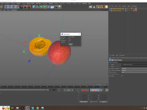 Fruta pessego vermelho 3D Model
