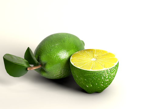 Fruta Limao e meio 3D Модель