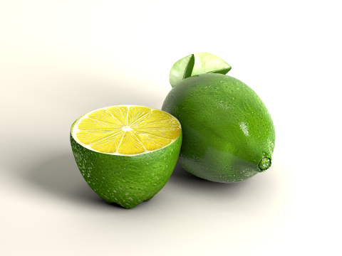 Fruta Limao e meio 3D Модель