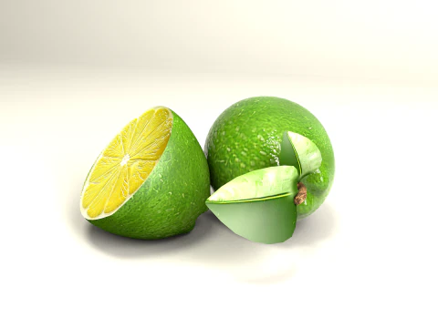 Fruta Limao e meio 3D Model