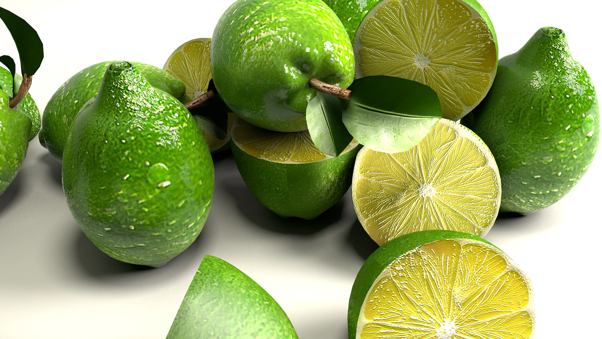 Fruta Limao e meio 3D Model .c4d .max .obj .3ds .fbx .stl .blend 