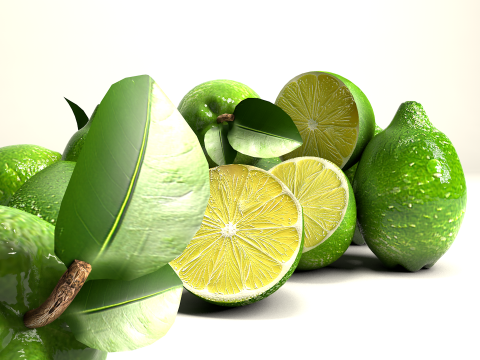 Fruta Limao e meio 3D Модель