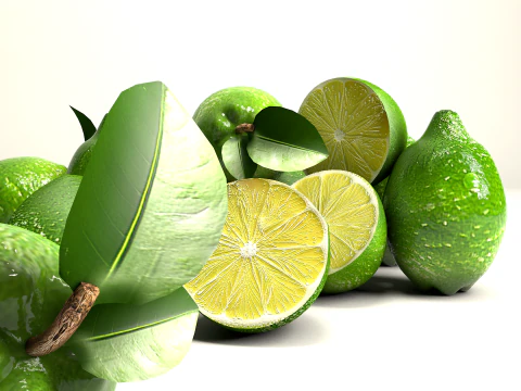 Fruta Limao e meio 3D Model
