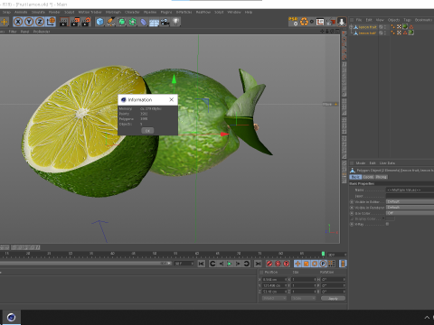 Fruta Limao e meio 3D Модель