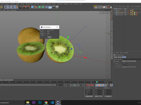 Kiwi Fruta Modello 3D