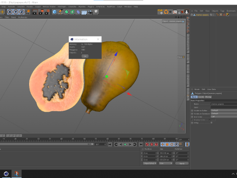 Fruta mamao 3Dモデル