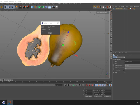 Fruta mamao 3D Model