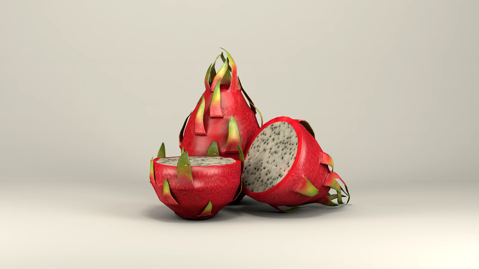 Fruta pitaya 3D Model .c4d .max .obj .3ds .fbx .stl .blend 