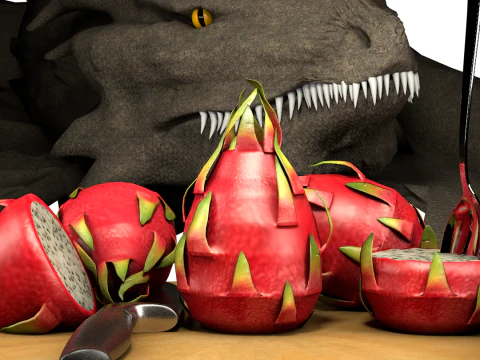 Fruta pitaya 3D Model