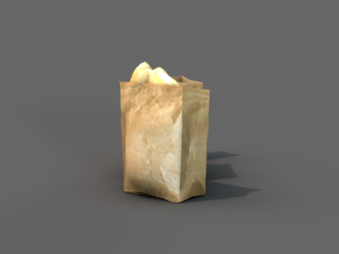 Saco com pao frances 3D Model