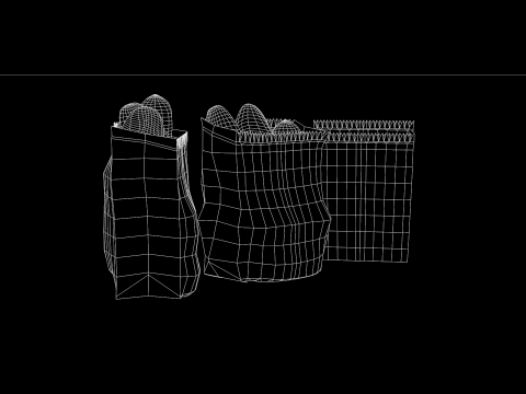Saco com pao frances 3D Model