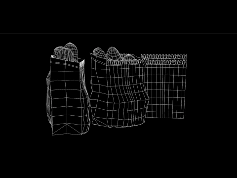 Saco com pao frances 3D Model